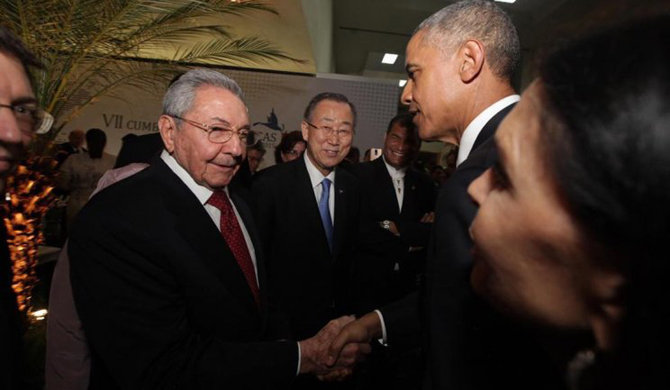 Obama y Raul Castro