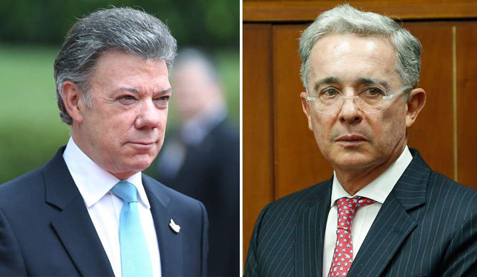 Archivo SEMANA El presidente Juan Manuel Santos y el senador Álvaro Uribe Vélez.